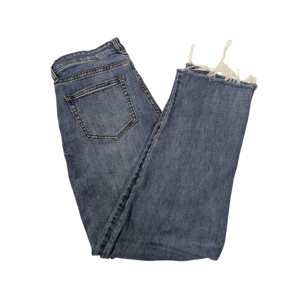 Women's  I&M Black Label Light Wash Denim Jeans W/ Raw, Frayed Hem Size 9